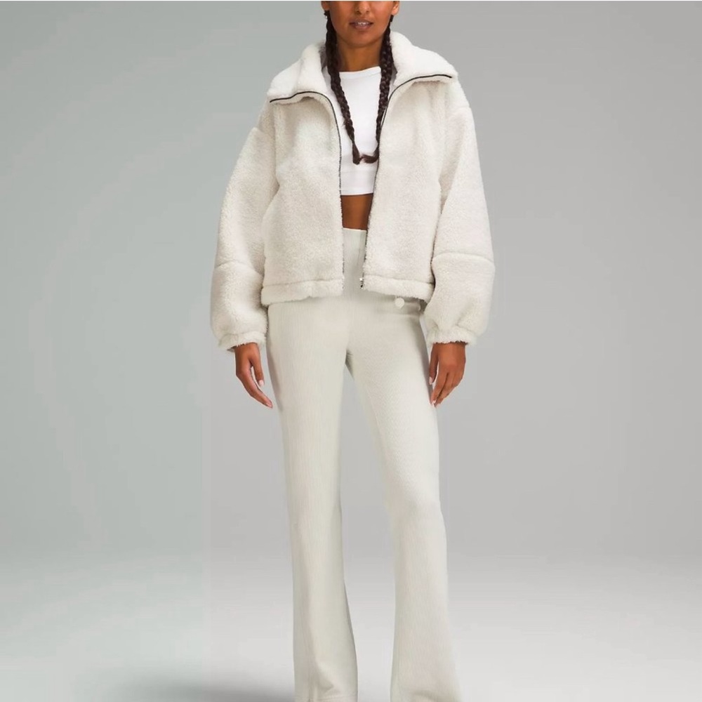 NWT Lululemon Cinchable Fleece Zip-Up BONE SIZE 8